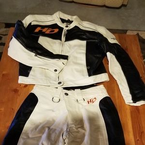 Harley's Davidson's women's leather pants and jack